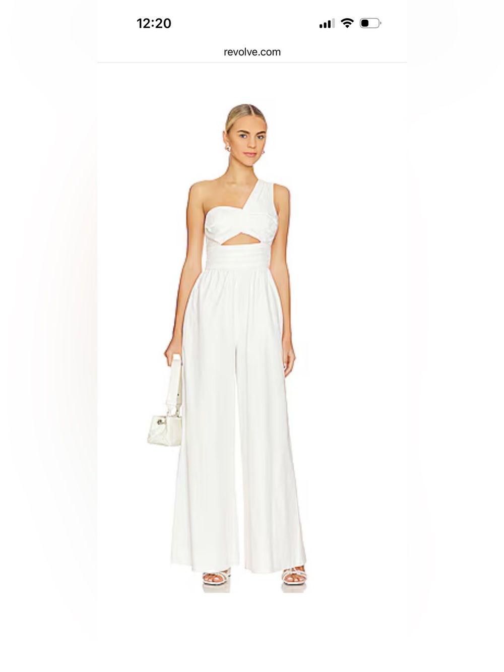 AMUR Effortless Elegance Ivory One-Shoulder Wide Leg Jumpsuit | Size 00